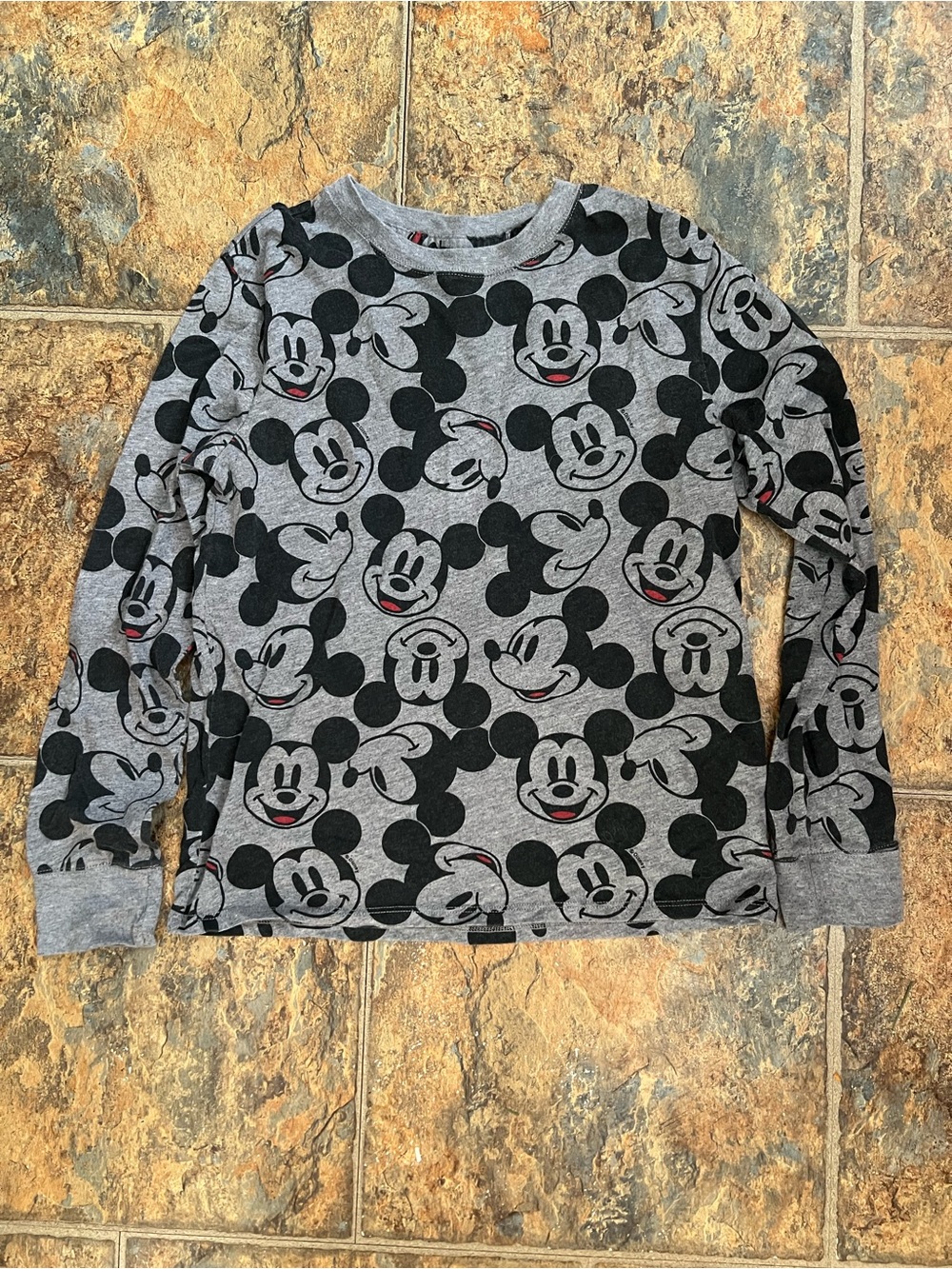 abercrombie kids Gray Mickey Face Long Sleeve Tee